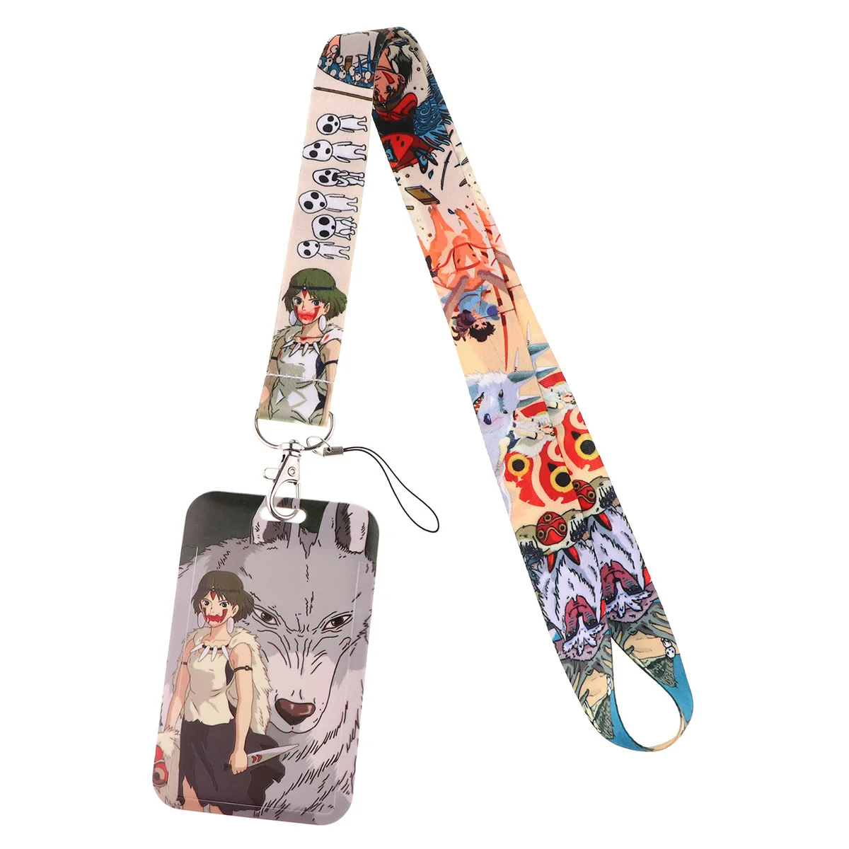 Anime Mononoke Hime Lanyard Key Neck Strap Lanyard Badge Holder Ghibli Keychain Id Card Holder Hang Rope Miyazaki Hayao Gifts