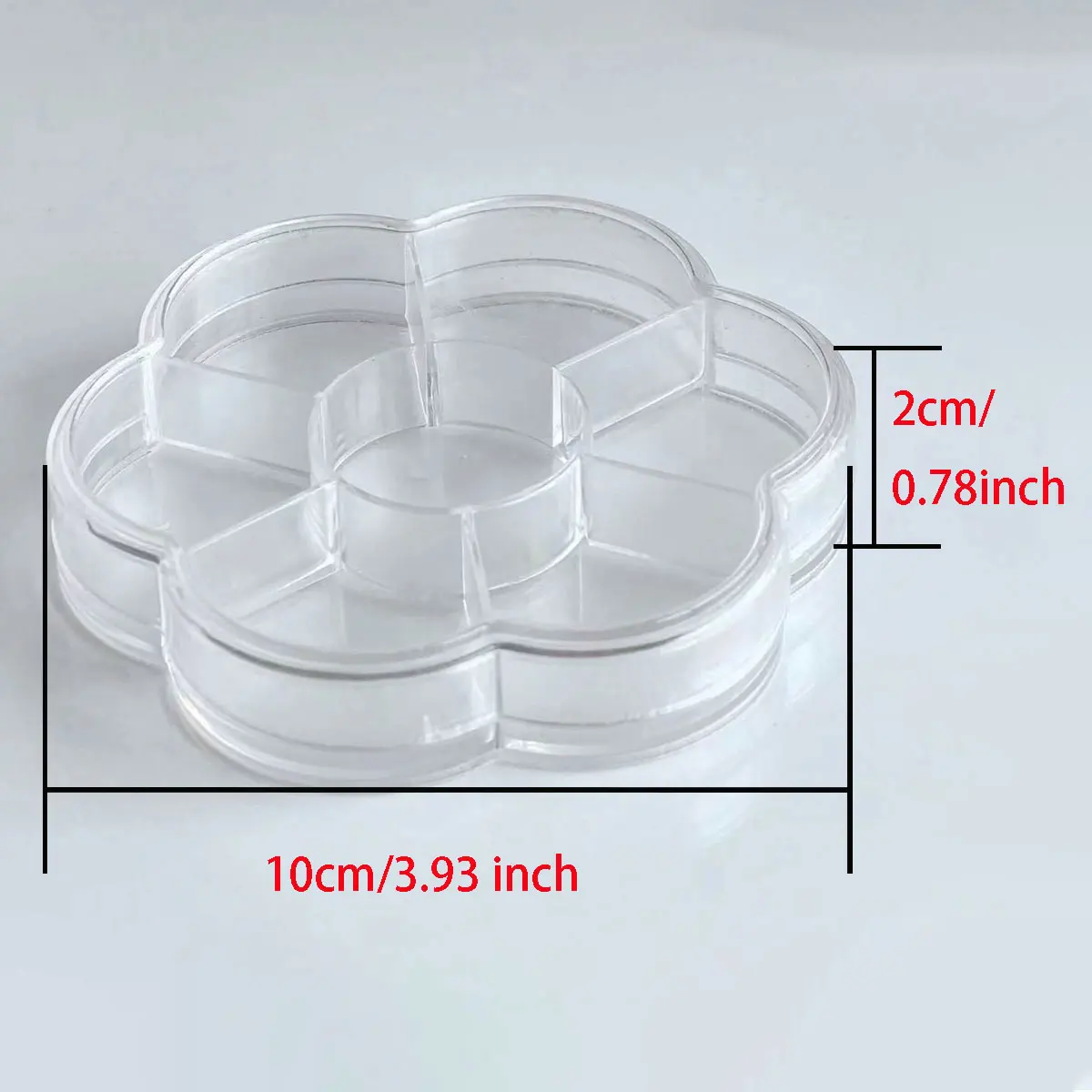 Flower Shape Clear Plastic Beads Charms Display Box Storage Case 7 Grids Small Items Sorting Container Practical Organizer