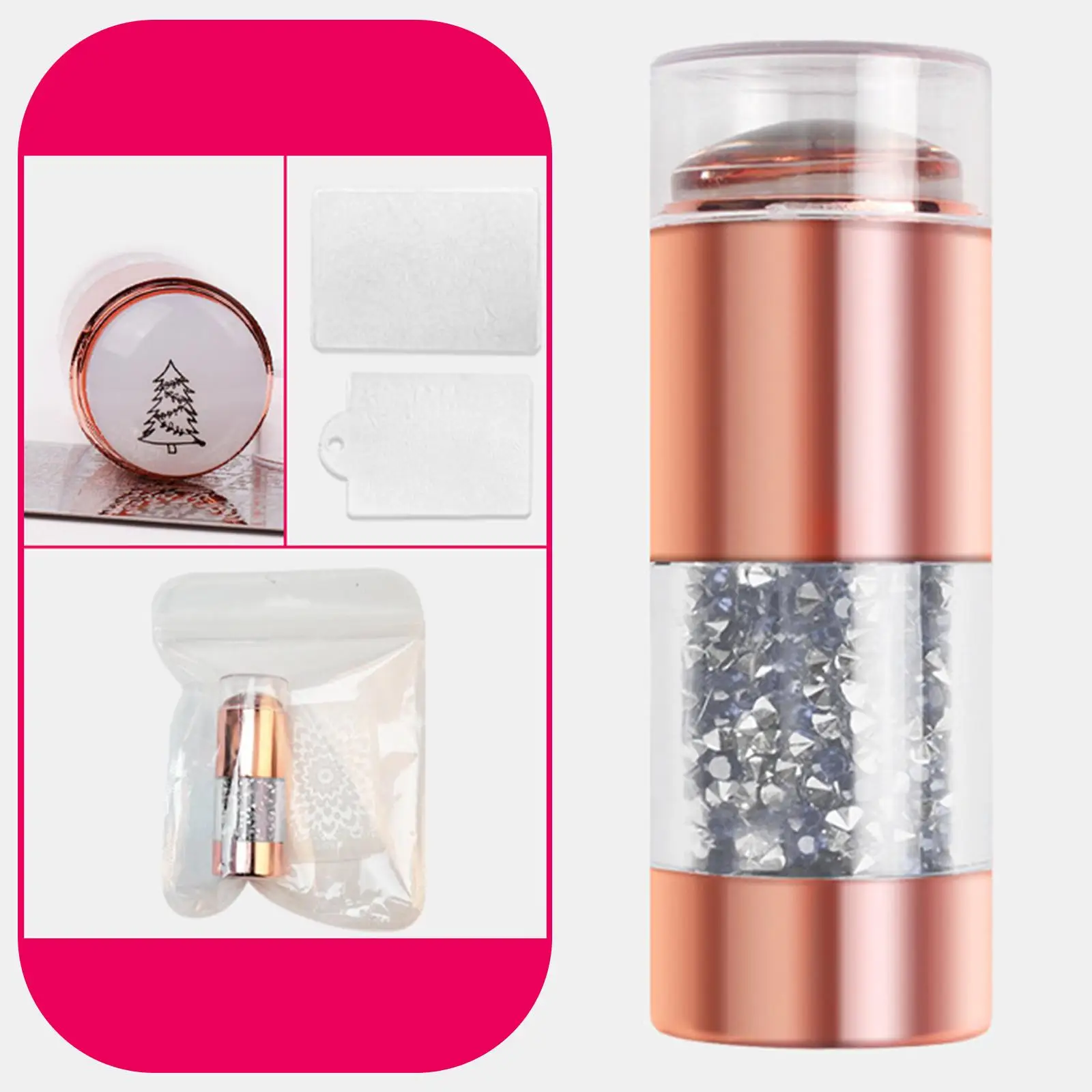 Nail Stamper Scraper Set Stamping Tool Template Seal Silicone Polish Stencil