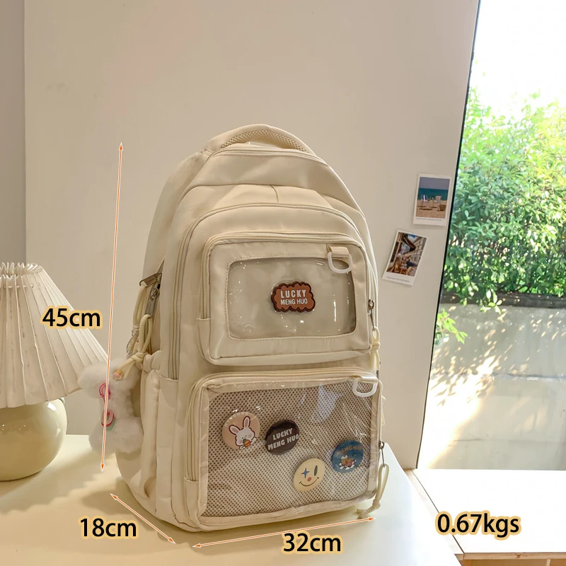 Japanese High School Bags For Teenage Girls Backpack With Badges Display Plate Itabag Backpack Women Mochilas Bag