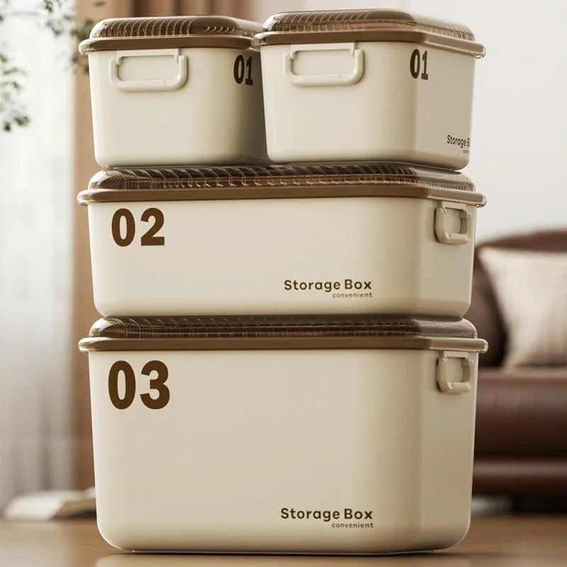 

3-Size Multifunctional Storage Box – Large/Medium/Small Desktop Organizer with Lid for Snacks, Medical Supplies & Sundries – Dus