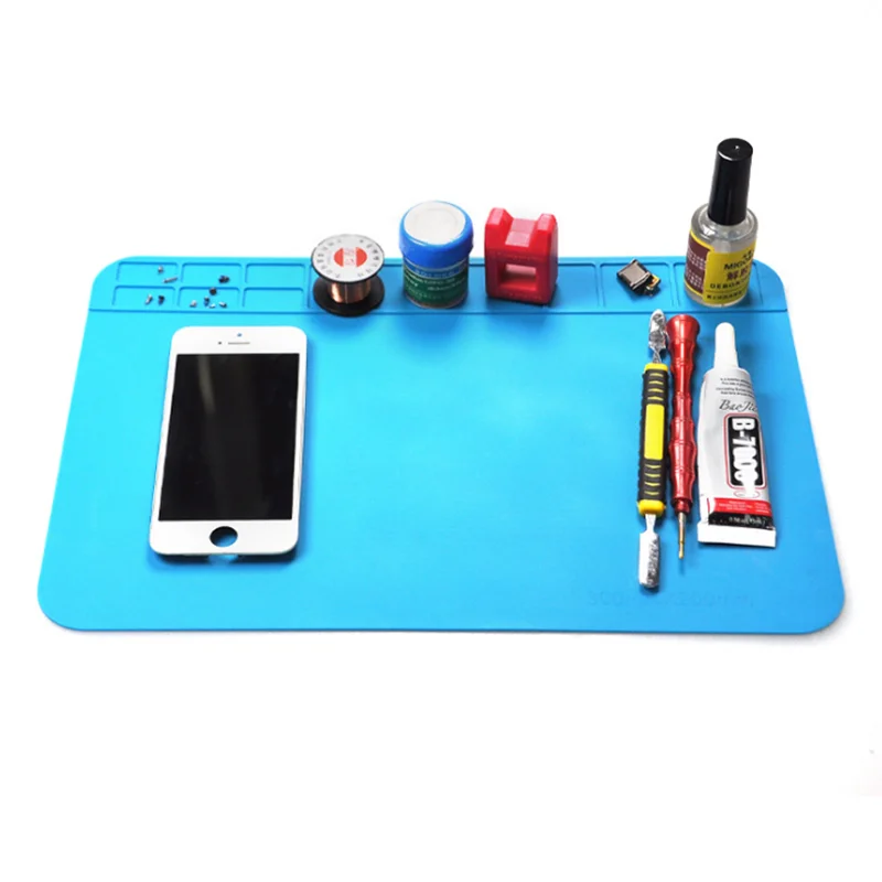 300*200mm Repair Pad Insulation Heat-Resistant Silicon Soldering Mat Work Pad Desk Platform Solder Rework Repair Tool Station