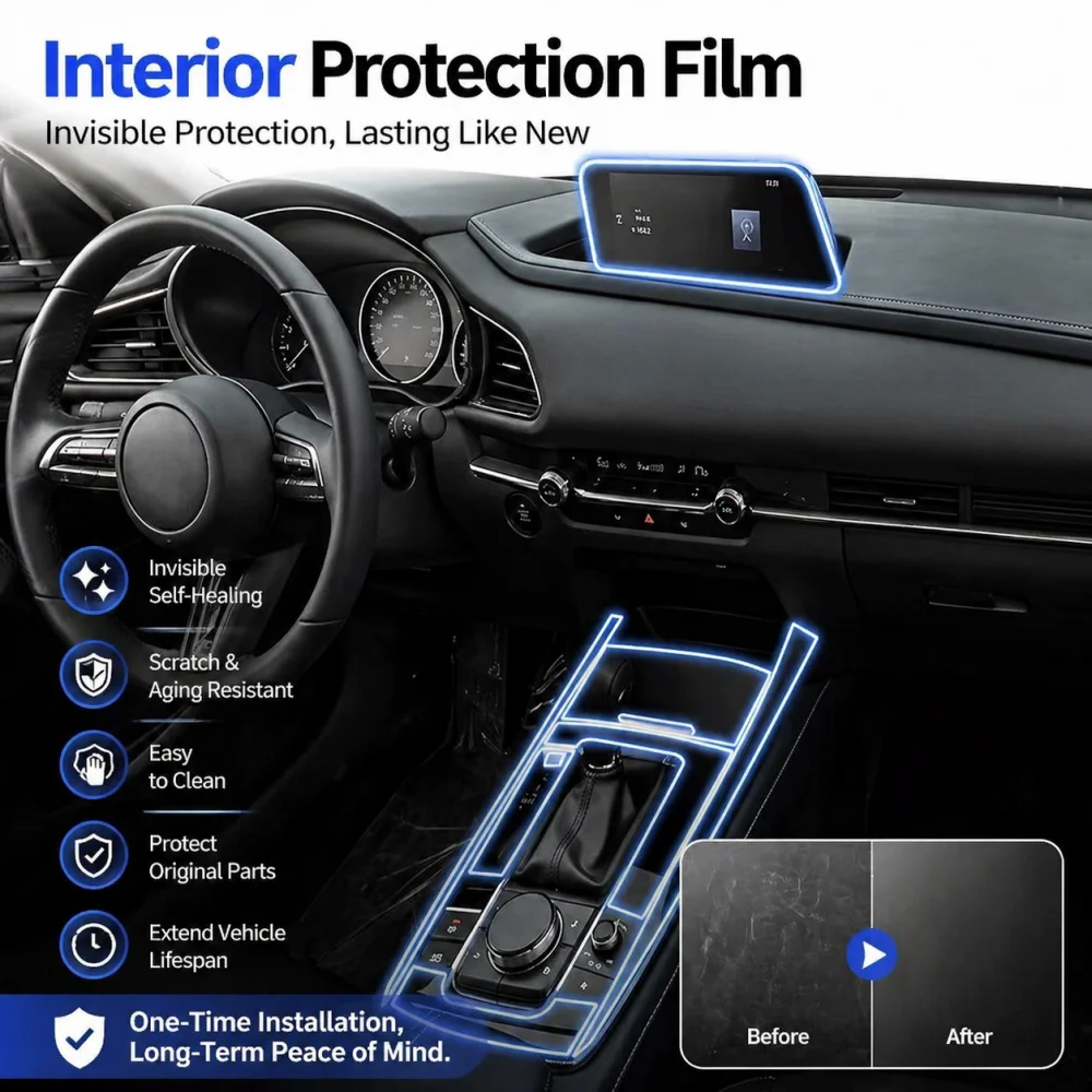 

Car Interior Dashboard Multimedia Navigation Transparent Anti-Scratch Protection Film Modification For Mazda CX-30 2020-2025