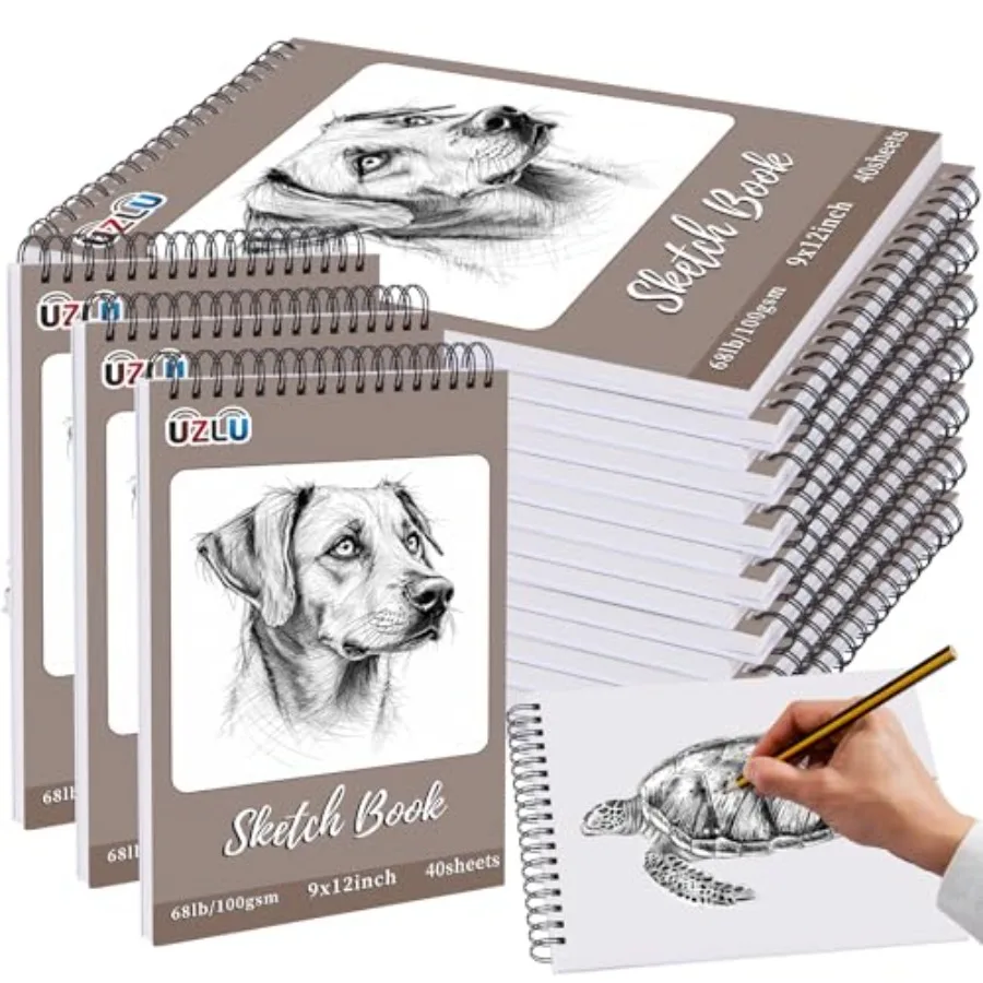 

18 Pcs Sketch Book Bulk 9 x 12 In 720 Sheets Top Spiral Bound Sketch Pad Drawing Paper 40 Sheets Each Acid Free Mixed Media Ske