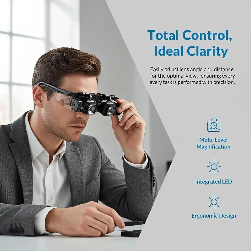 2x/6X/8X/12X/24X Head Mount Magnifier Headband Magnifying Glass Watch Jeweler Repair Magnifier LED Lights Loupe Microscope