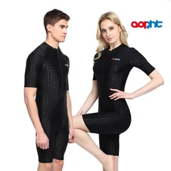 Men Women One Piece Sharkskin Fabric Outdoor Water Sport Beach Surfing SwimWear Professional Quick-Dry Bathing Athletic Swimsuit