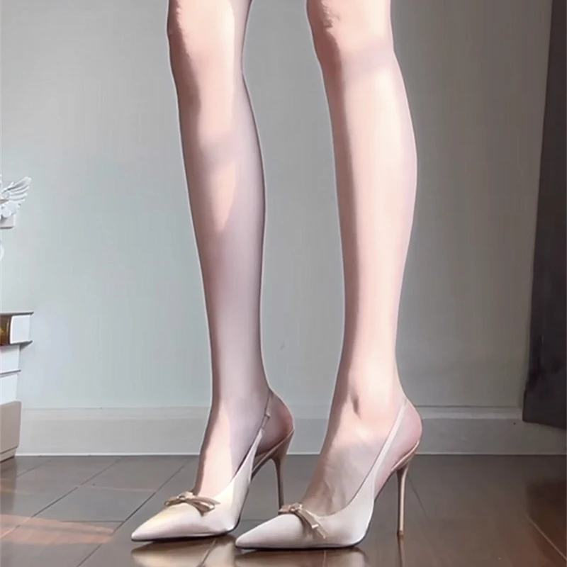 Elegant Women's Pointed Toe Sandals High Heels  Knot Silk Satin Upgraded Version Summer Fashion Sexy Style Shoes