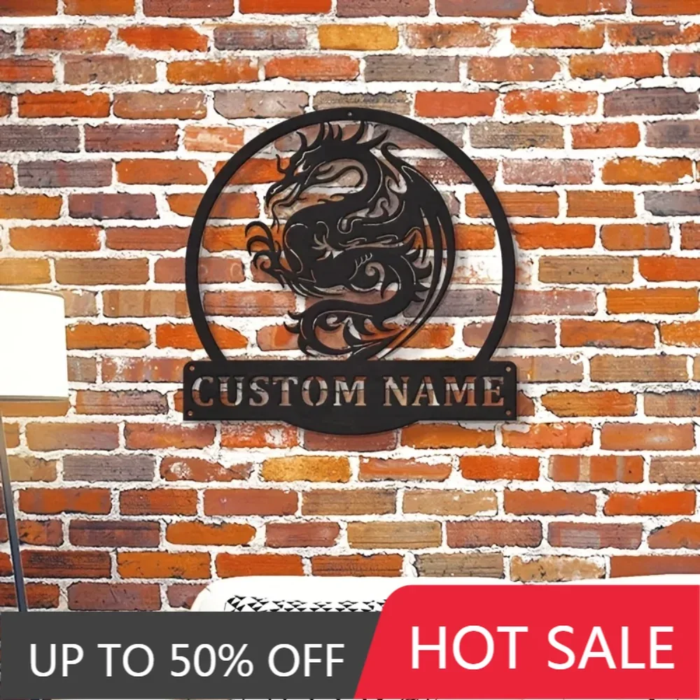 

Custom Iron Wall Art Stunning Personalized Metal Dragon Wall Adornment in Art Deco Style with Fantasy Motif Matte Finish Ideal f