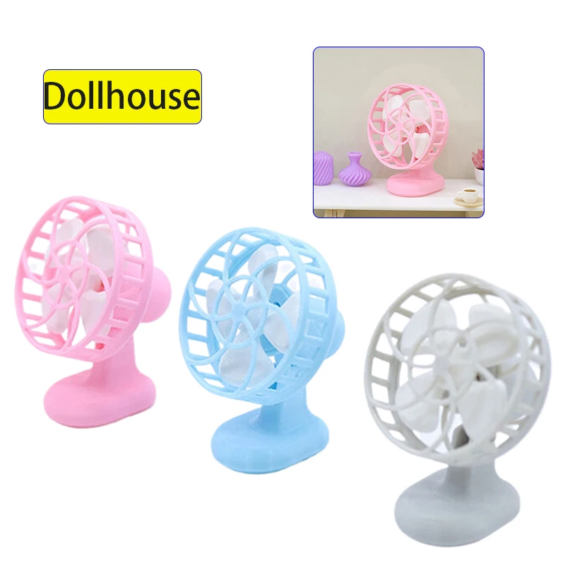 1/12 Simulazione di casa delle bambole Mini ventilatore elettrico Modello di mobili per casa delle bambole Decorazione Casa delle bambole Accessori per decorazioni per scene di vita