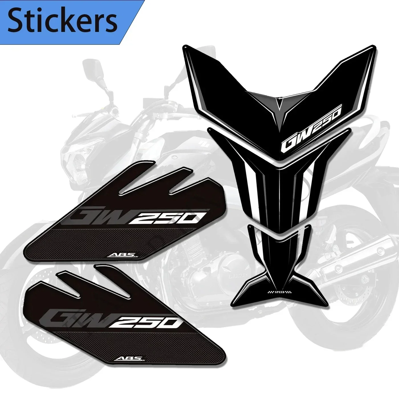 

Motorcycle Decals FOR Suzuki Inazuma GW250 GW 250 Tank Pad Side Grips Gas Fuel Oil Kit Knee Protection