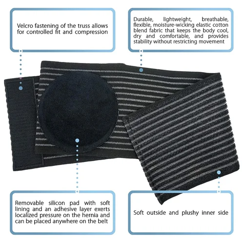 Imagen 2 del producto 1 cinturón para hernia umbilical para hombres y mujeres. |   Cinturón de hernia abdominal para entrenamiento |   Cinturones de hernia umbilical para ombligo para gimnasio