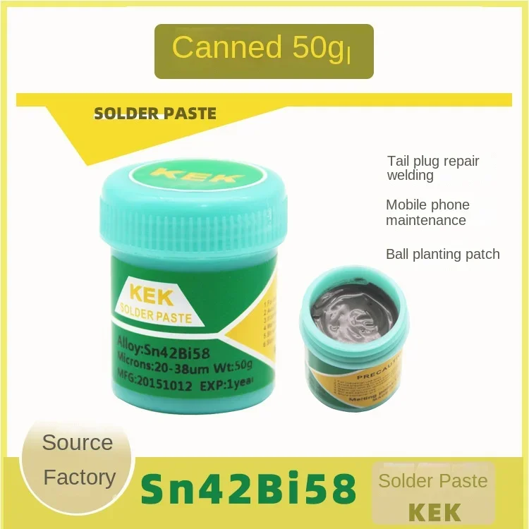 Sn42Bi58 repair solder paste small bottle pack of 50g lead-free solder paste, low temperature melting point 138C