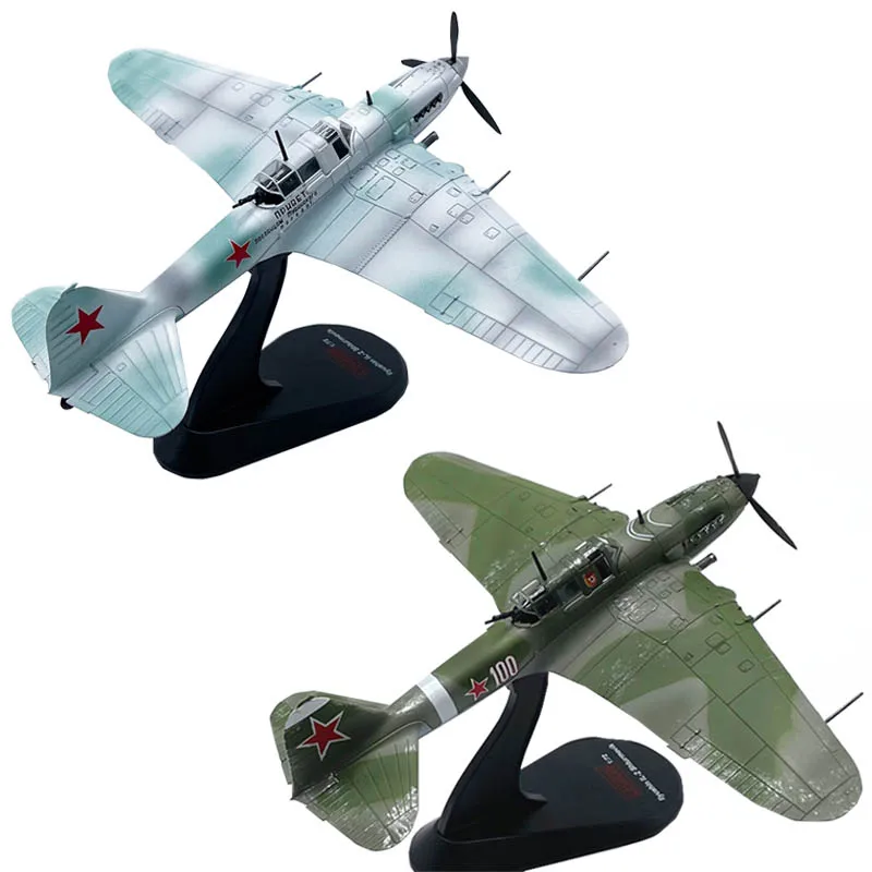 1/72 Soviet IL2 Ilyushin Shturmovik Combat Attack Aircraft Old Version Metal Military Diecast Plane Model for Collection or Gift