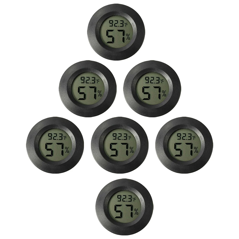7 Pcs Greenhouse Round -Hygrometer Digital Indoor Thermometer Plastic Humidity