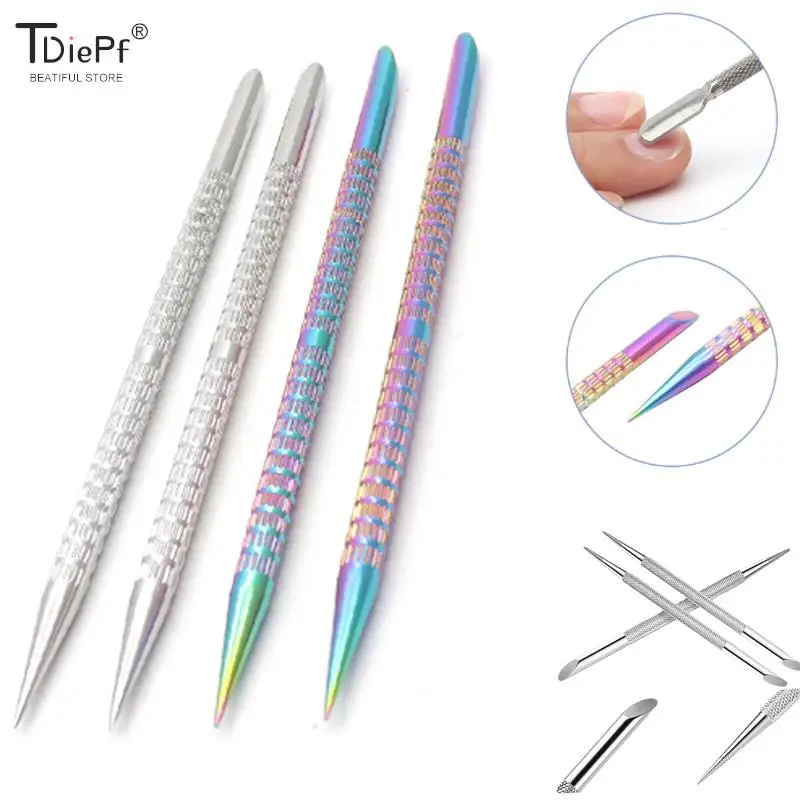 2 In1 Stainless Steel Cuticle Pusher Nail Manicures Remover Manicure Sticks Tool For Nail Art Manicure Tools  Пушер Для Маникюра