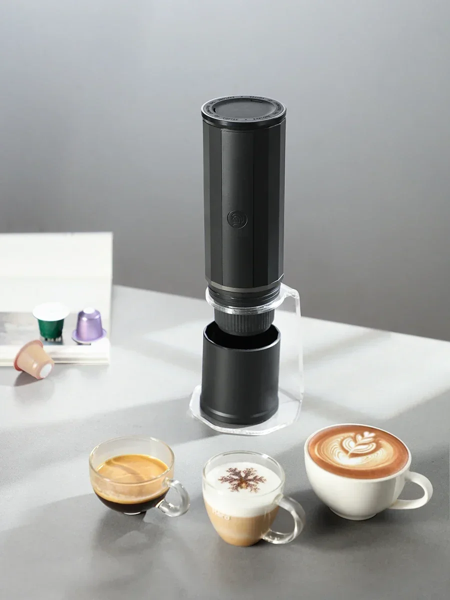 zeroHero Fully Automatic Portable Mini Coffee Espresso Machine 15 Bar Rechargeable Hot Water Outdoor Capsule Coffee Machine