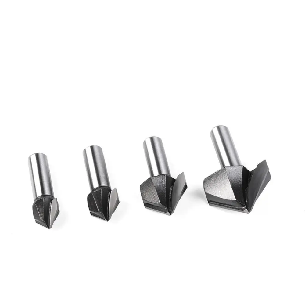 Door Plank Professional Shank Router Bits Solid Precision 90 Degree V Type Router Bits Steel Durable Milling Cutter Woodworking