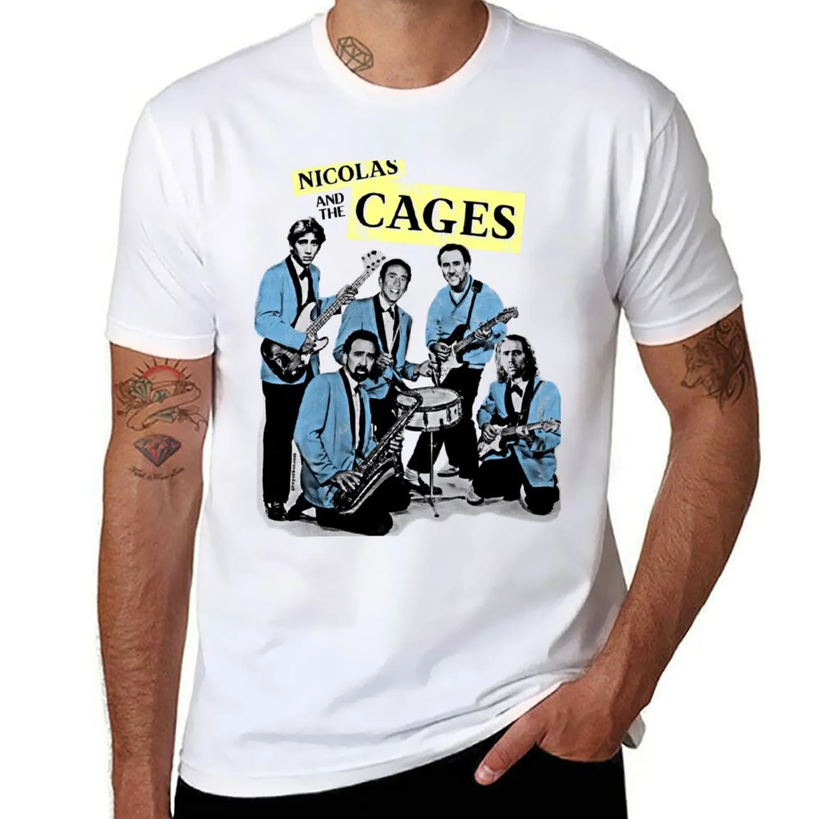 

Nicolas and the Cages (Nic Cage Band Shirt) T-Shirt vintage t shirts vintage mens cotton t shirts