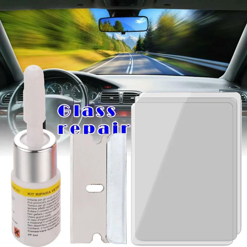 Car Windshield Windscreen Casement Glass Repair Resin Kit Auto Vehicle Casement Fix Tool Resin Glue Cured Films Car Accessories