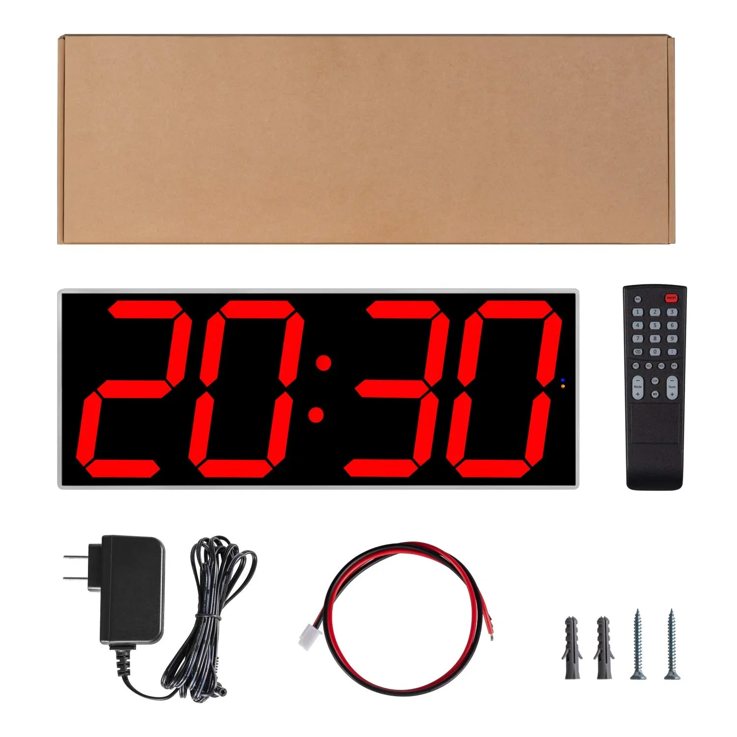 Large LED Digital Wall Clock Time Display With Alarm and Countdown