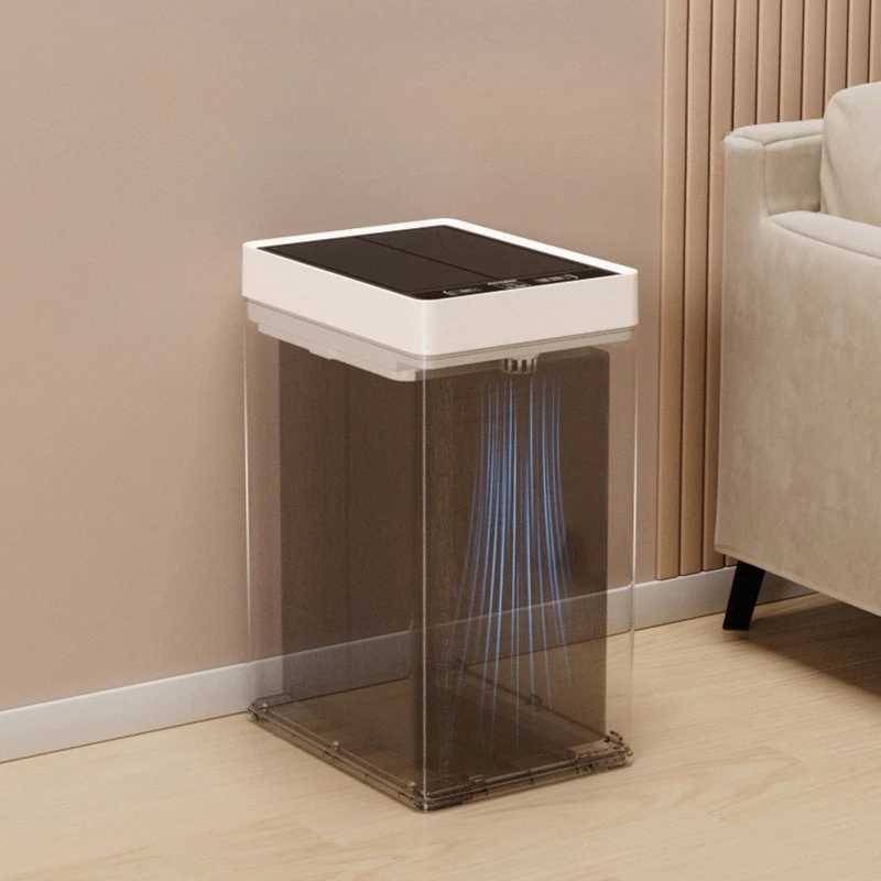 

Smart trash can automatic bag laying inductive automatic household large capacity living room kitchen bathroom