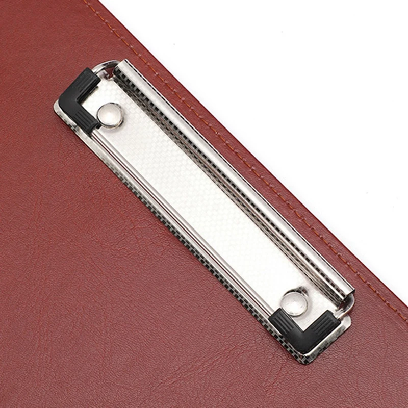 A4 PU Padfolio File Folder Portfolio Business Document Holder Metal Clipboard Pad Document Organizer Holder