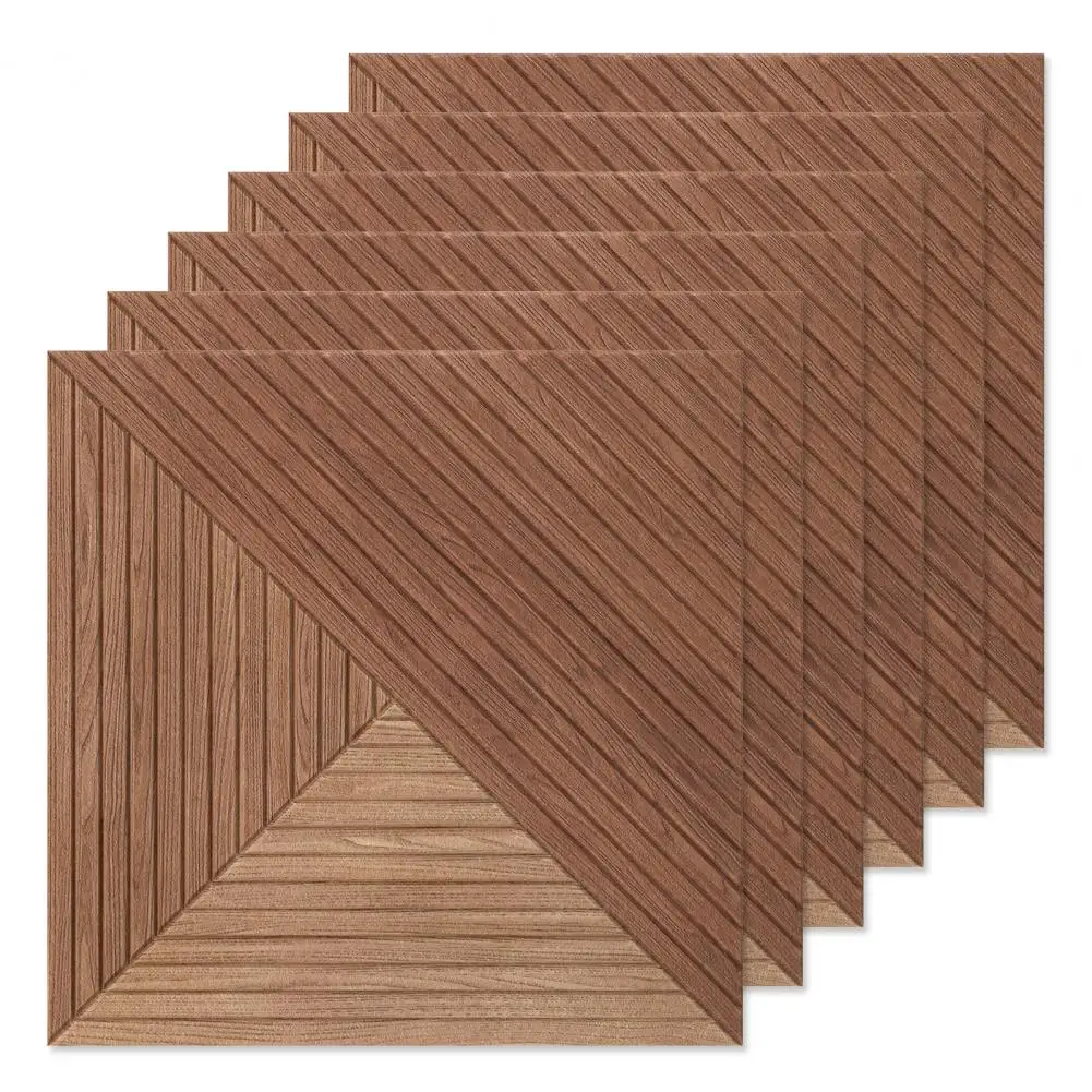 Pannelli Fonoassorbenti Decorativi Effetto Legno 23.6, Piastrelle Acustiche Ignifughe in Fibra di Poliestere 50% per Pareti
