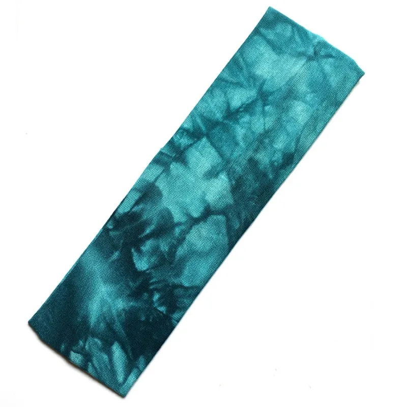 

15 Colors Elastic Headbands for Fitness Yoga Running Women Cotton Tie-Dye Hair Band Thin Breathable Sweatband