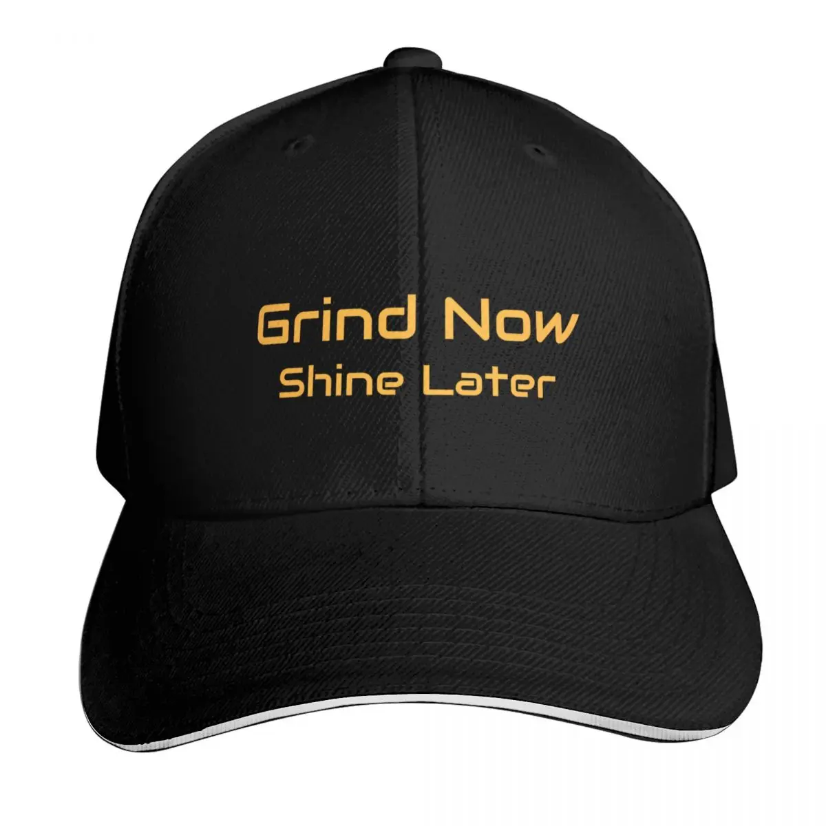 Grind Now Shine Later Baseball Cap Moisture Wicking Quick Dry Curved Brim Classic Fit Low Profile Unstructured