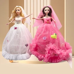 30cm Bhd Doll with Button, 1/6 Girl Wedding Dress 3D Eye Toys and Clothing, Shoes, Girl Children's Toy Gifts