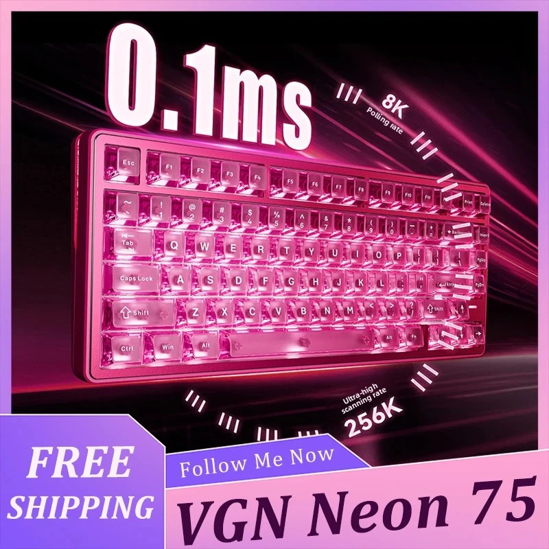 VGN Neon 75 Ultimate Mechanical Keyboard Tri Mode E-Sport Magnetic Switch Game Keyboard 8000mah PC Accessory For Valorant Gamer