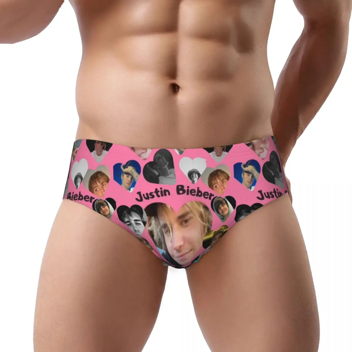

Custom Mens Justin Bieber Music Singer Men Brief Panties Male Stretch Underwear Underpants
