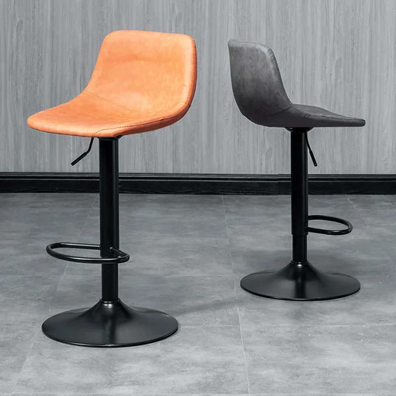 Banqueta de bar giratória de altura ajustável, encosto minimalista elegante para casa, cozinha, ilha, assento alto