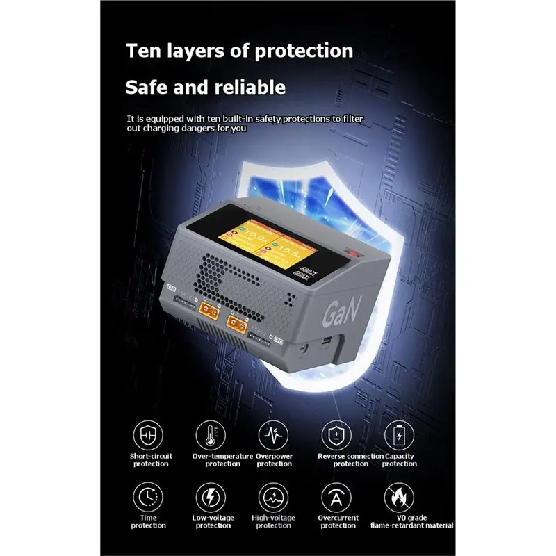 S6 Ultra 650W Dual Channel Smart AC480W DC650W For Drone Battery 2-Port Independent Fast Balance EU PLUG