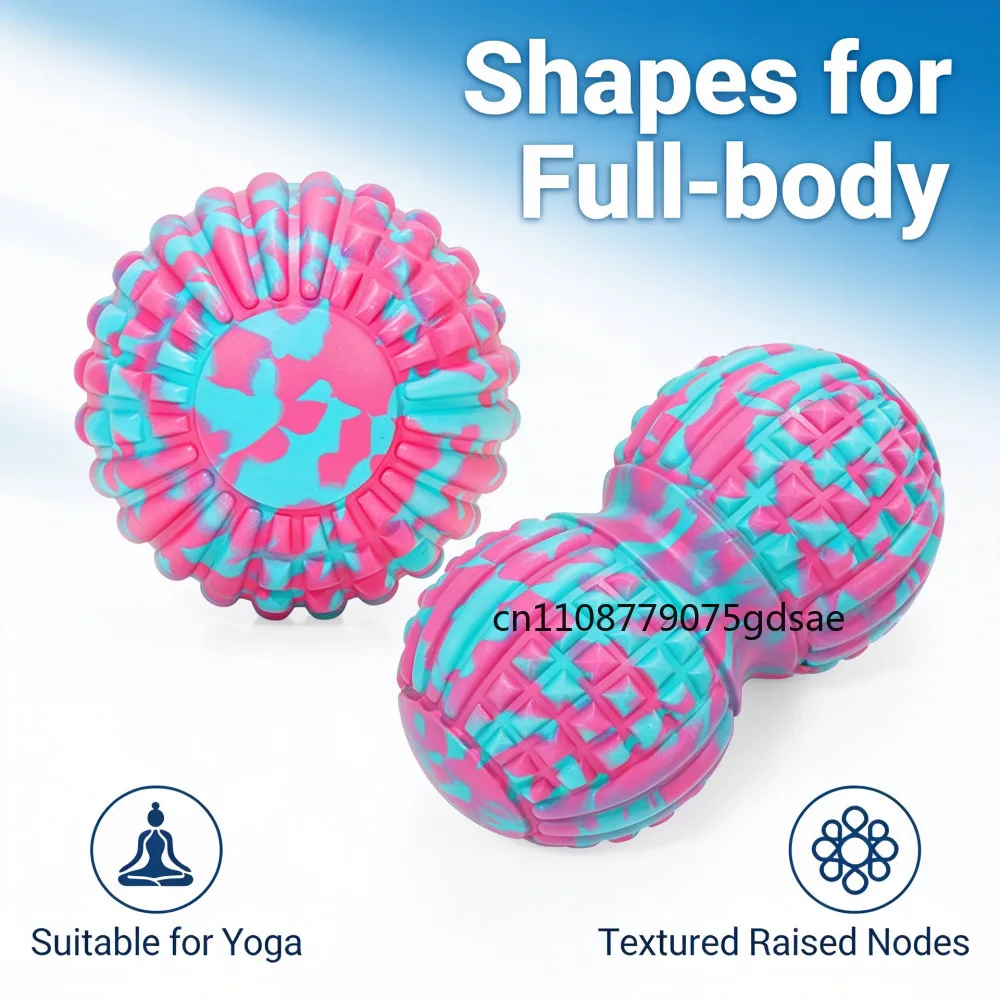 Image of EVA Massage-Yoga-Fitnessball für medizinische Übungen, Erdnussförmiger Faszienroller zur Entspannung von Rücken, Füßen, Schultern und Nacken