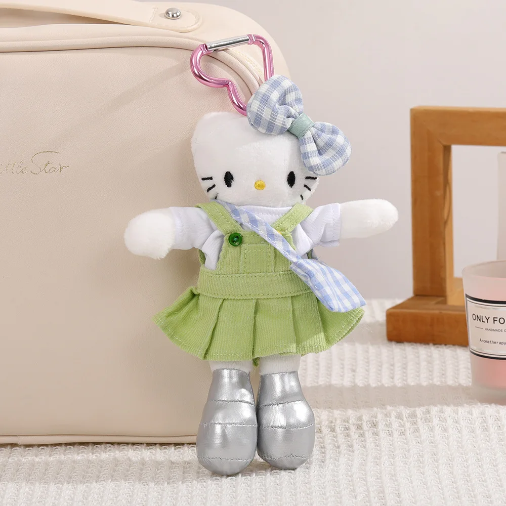 Hello Kitty lange benen pluche pop hanger schattig gradiënt blauw pluizig speelgoed sleutelhanger meisje rugzak decoratie cadeau