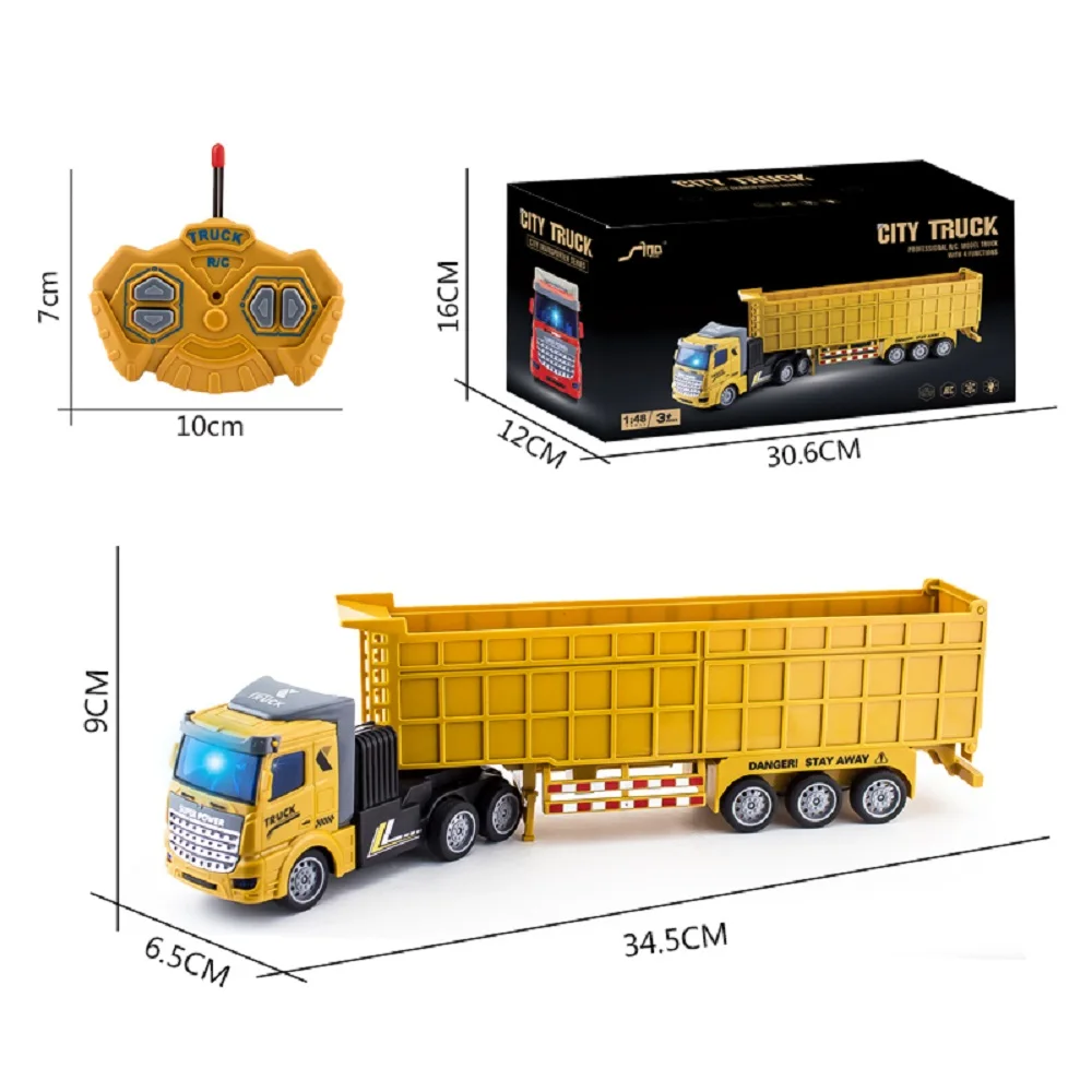 RC Engineering Car Wireless Remote Control Semi Trailer Heavy Transport Truck Container Trailer Simulation Model RC Car Toy Gift