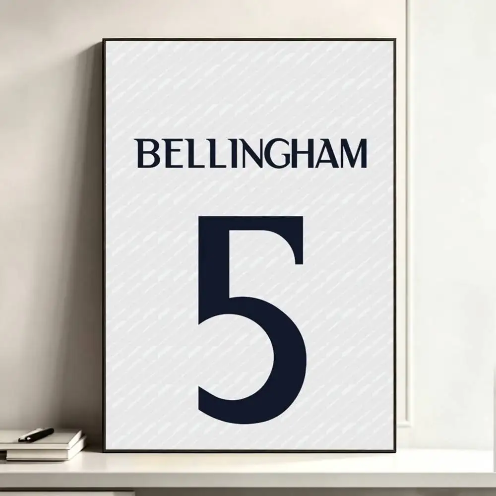 Football J-Jude B-Bellingham  Poster Waterproof Wall Art Sticker For Bar Living Room Vintage Decor High Quality Print Gift