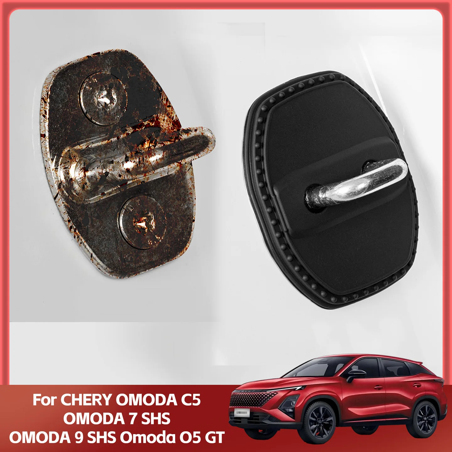 Funda protectora de silicona para cerradura de puerta de coche, decoración protectora para CHERY OMODA C5 / OMODA 7 SHS / OMODA 9 SHS Omoda O5 GT, 2/4 Uds.