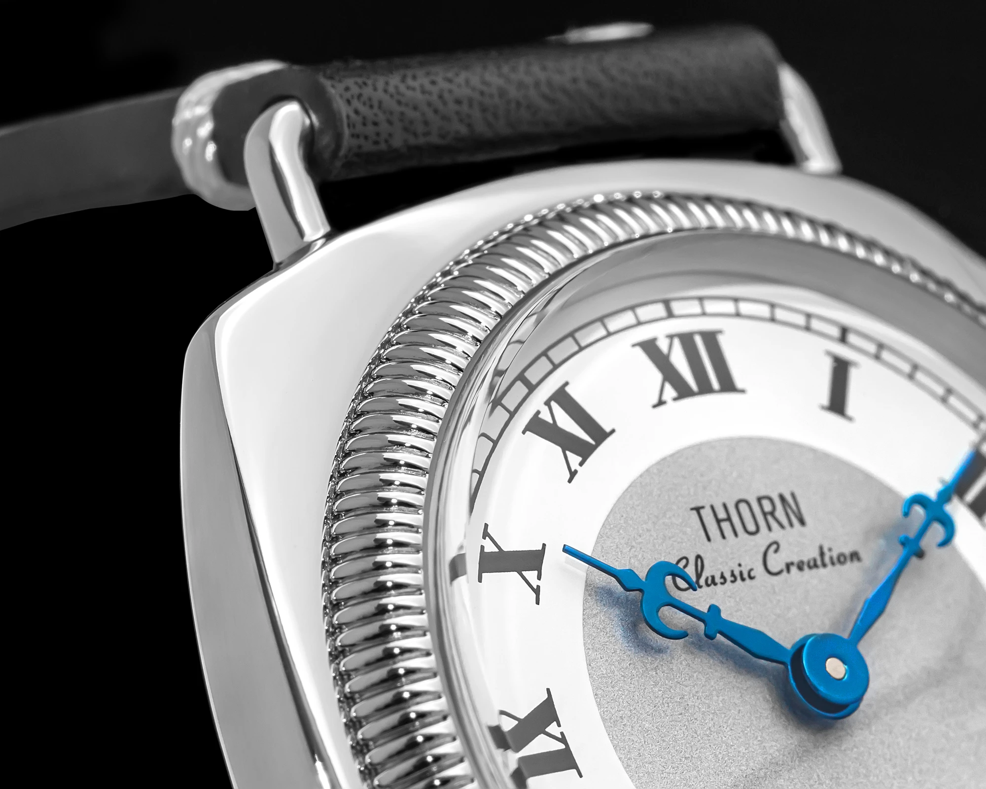 【T002】THORN-Uhr im klassischen Oyster-Stil, antike, kissenförmige Uhr im Retro-Stil, Paaruhr für Herren und Damen – Detail 14