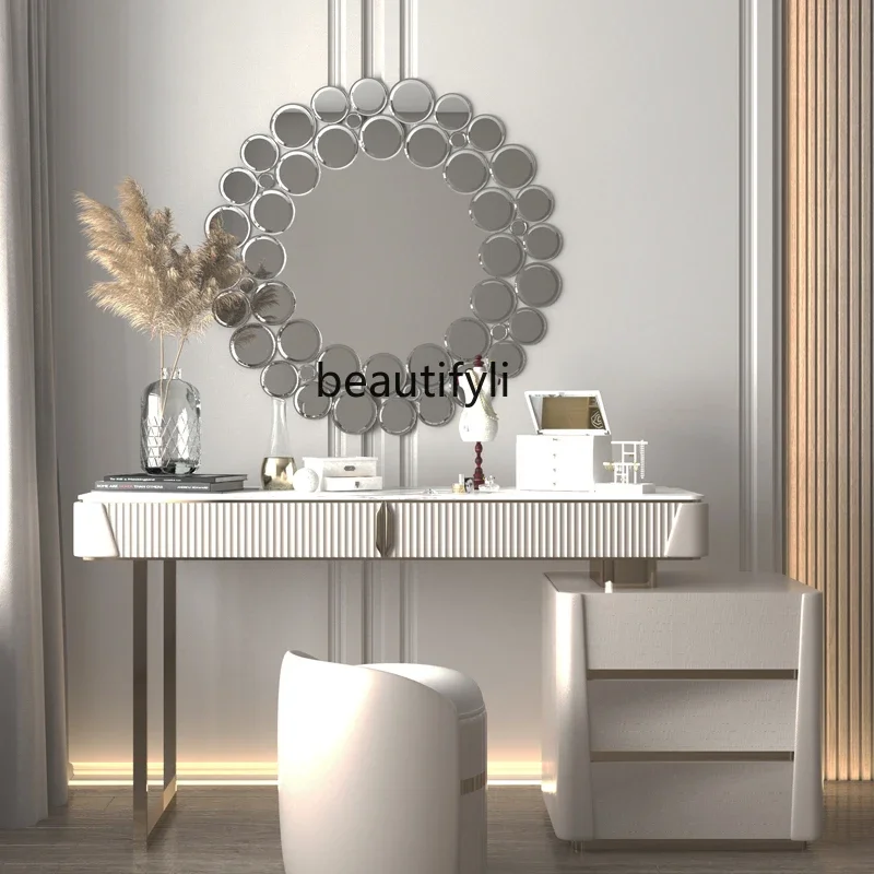

B05 Minimalist light luxury room desktop vanity mirror dining room living room entrance decorative mirror perforated bathroom mi