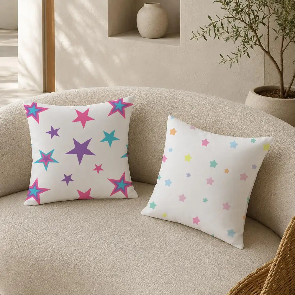 stars are beautiful fascinating Cushion Cover Pillow Case plush Double-sided Print Square Covers Sofa Home Cushion