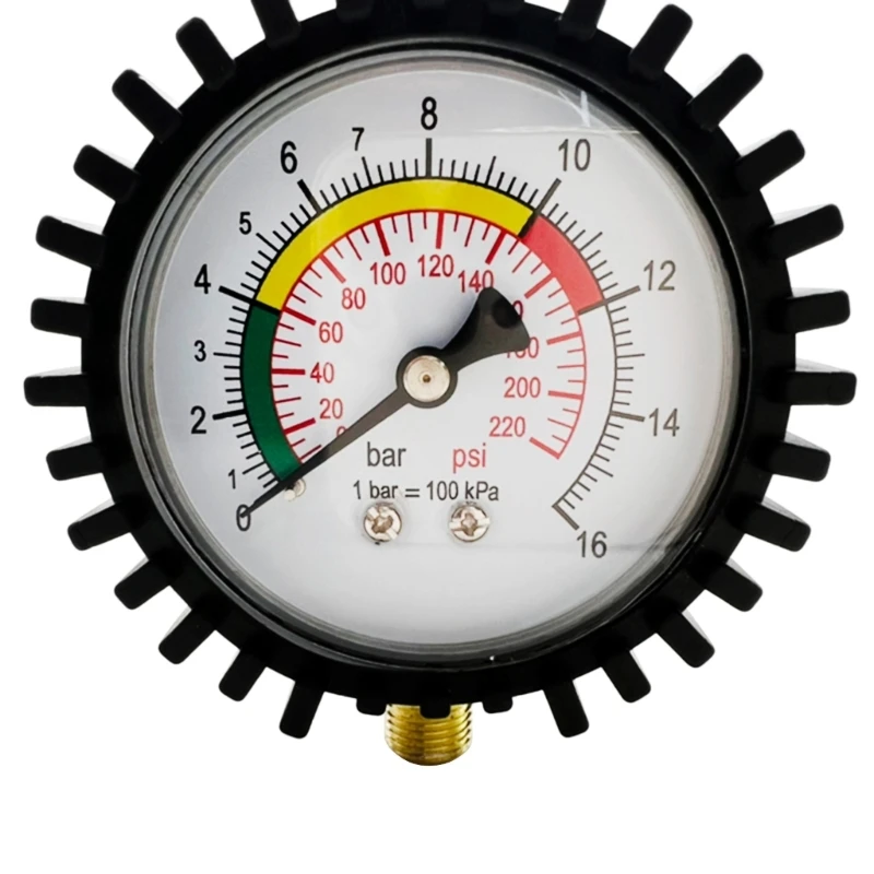 Y1UU Manometer Pressure Gauge Bottom Connectors & Rubber Protector Resolution 0.1psi for Car Motorcycle Bike