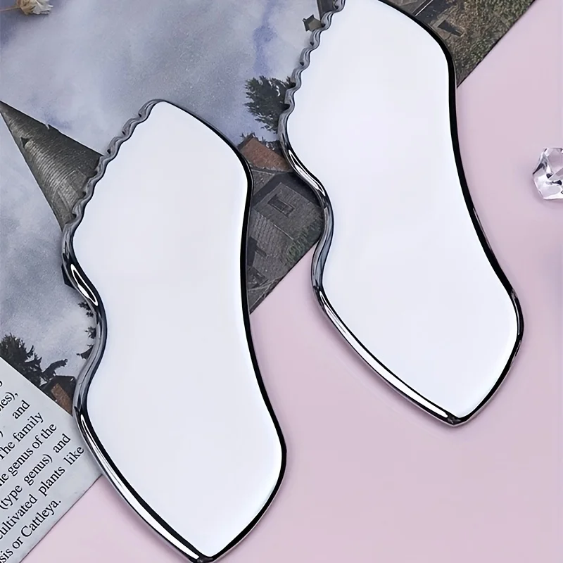 Stainless Steel Thick Gua Sha Board  Heavy-Duty Facial & Body Massage Tool with Rounded Edges Non-Slip Grip Christmas Gift