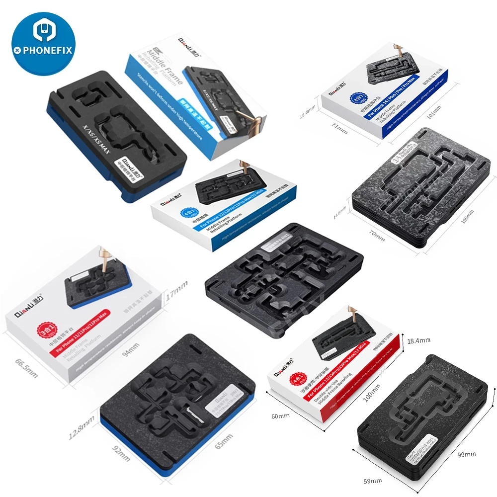 QianLi Middle Frame Reballing Platform Motherboard Fixture BGA Reballing Stencil for iPhone 11 12 13 mini 14plus 15 16 Pro Max