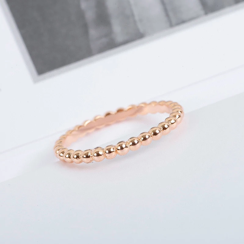 

Hot Brand Pure 925 Sterling Silver Jewelry For Women Full Beads Rings Wedding Around Design Engagement Luxury Rose Gold Brand
