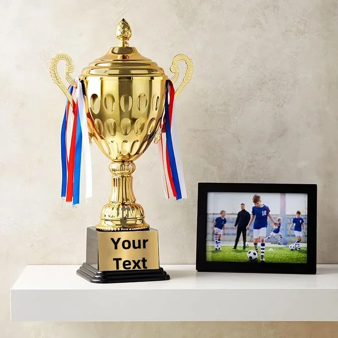 Metal Cup Gold Trophy,Championship Award for Football, Soccer, Fantasy Sports Competition,Engraved Corporate Trophy Cup Award