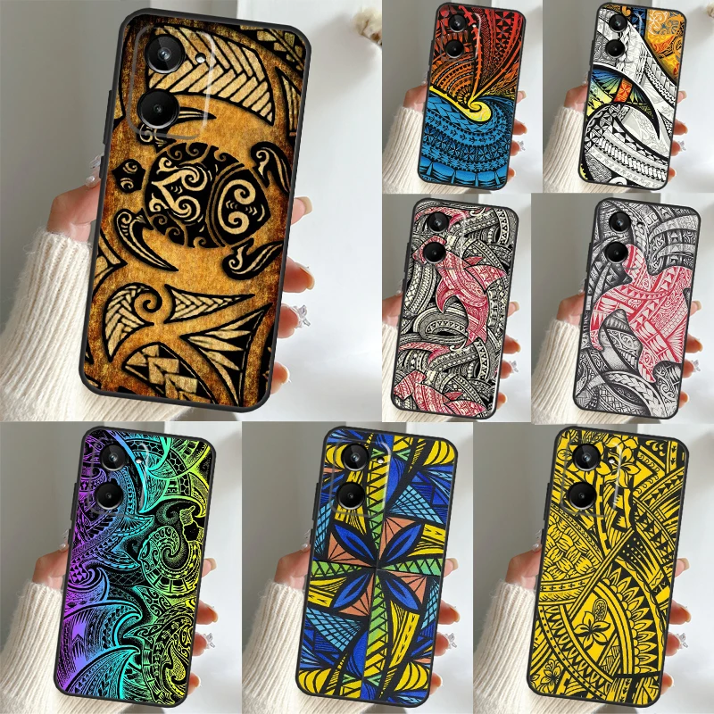 Traditional Hawaiian Island Tattoo Case For Realme 10 Pro Plus 8 9 8i 9i GT Neo 5 2T 3T C11 C15 C30 C31 C35 C25s C21Y Cover