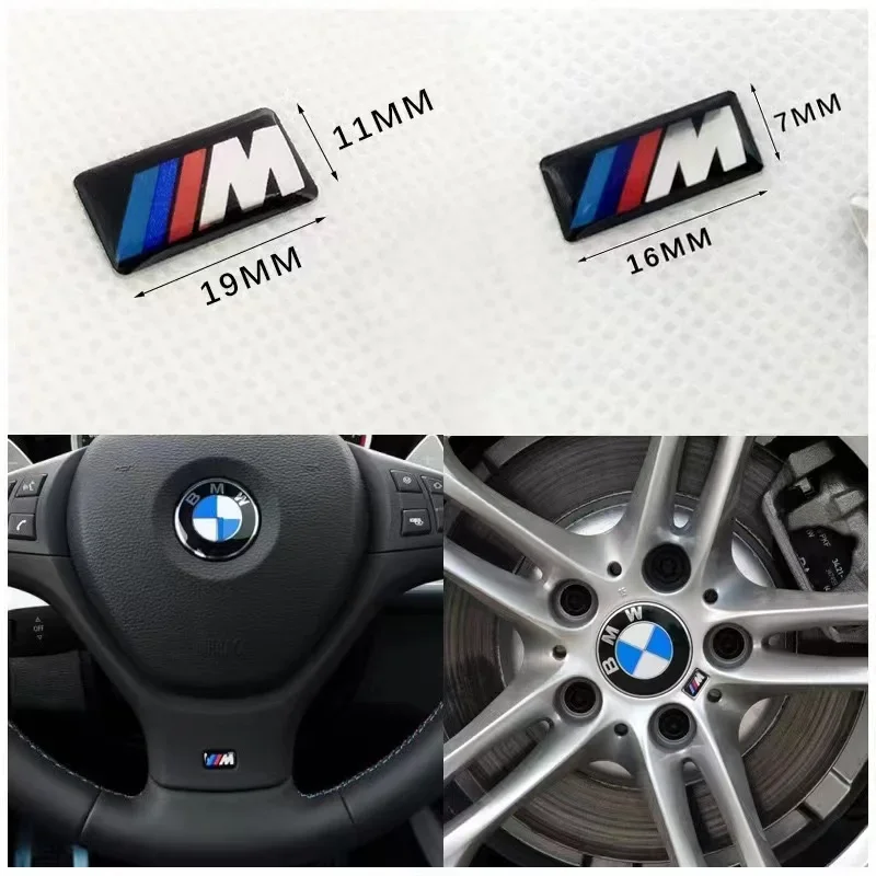 Car inside M LOGO The steering wheel tires casually Sticker For BMW M E34 E36 E60 E90 E91 E46 E39 E70 F10 F20 F30 X5 X6 X1 M3 M5