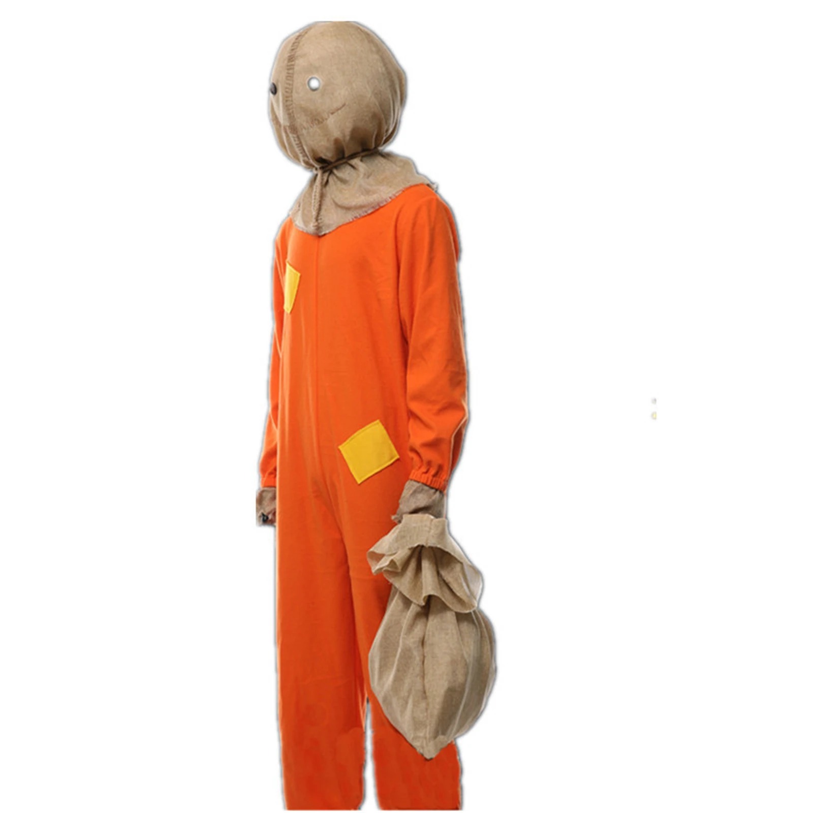 Anime Trick 'R Treat Sam Cosplay halloween party Costume adult kids Parent-child clothing orange jumpsuits Headgear package prop